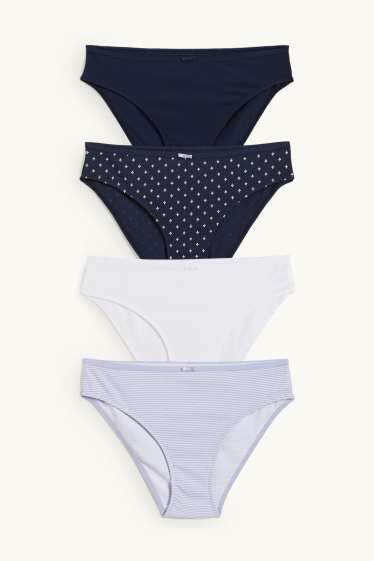 Women - Multipack of 4 - knickers - dark blue