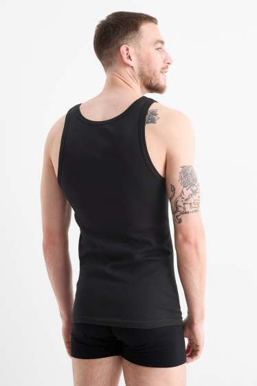 Bărbați - Multipack 3 buc. - maiou - reiat fin - fără cusături - negru