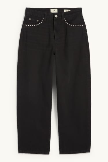 Femmes - Barrel jean - mid waist - noir