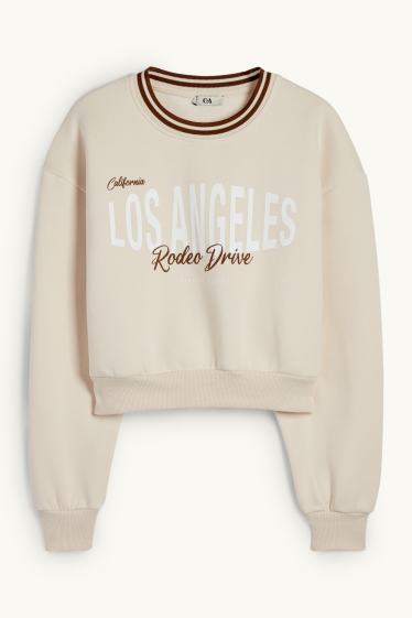 Femmes - Sweat court - beige clair