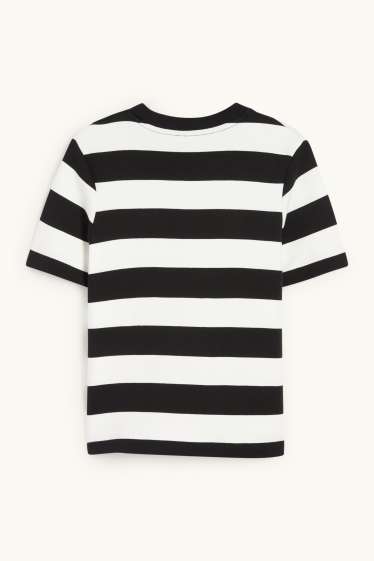 Donna - T-shirt - slim fit - a righe - nero / bianco