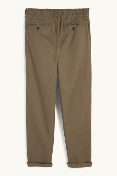 Hommes - Chino avec teneur en lin - tapered fit - vert foncé