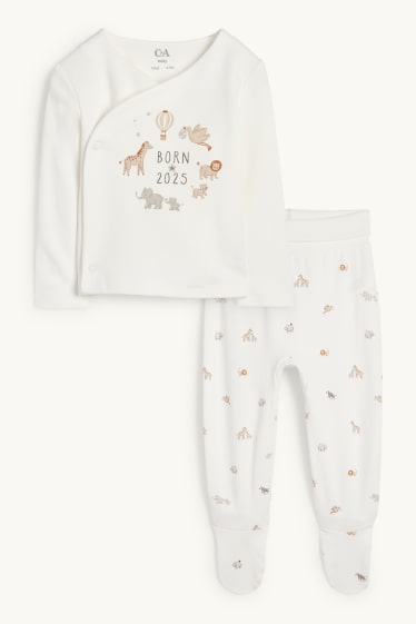 Unisex - Wild animals - newborn outfit - 2-piece - white