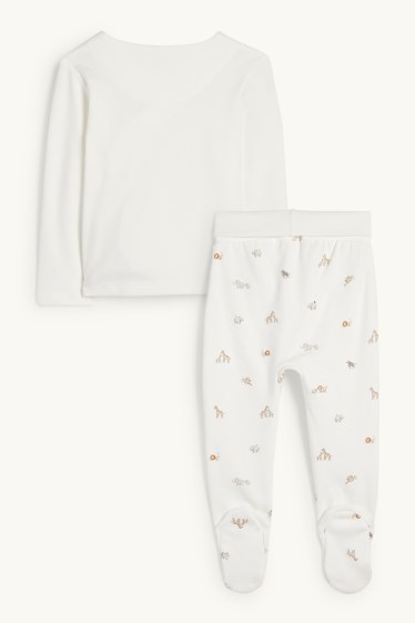 Unisex - Wild animals - newborn outfit - 2-piece - white