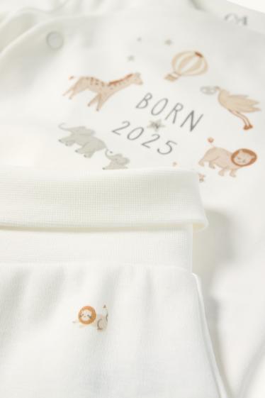 Unisex - Wild animals - newborn outfit - 2-piece - white