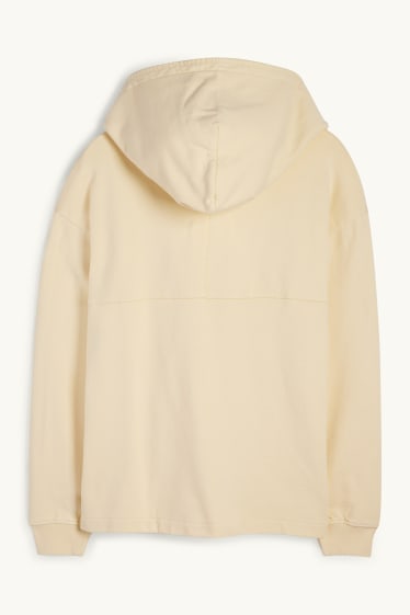 Pánské - Mikina s kapucí - světle žlutá