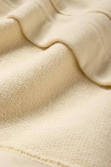 Pánské - Mikina s kapucí - světle žlutá