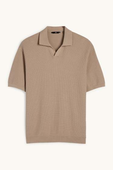 Uomo - Polo in maglia - regular fit - tessuto tramato - beige