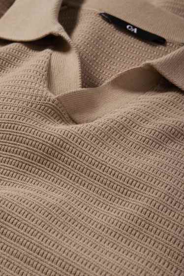 Uomo - Polo in maglia - regular fit - tessuto tramato - beige