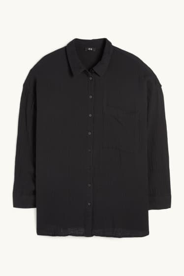 Donna - Blusa in mussola - nero