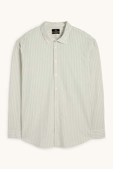 Hommes - Chemise avec teneur en lin - regular fit - col kent - à rayures - vert menthe
