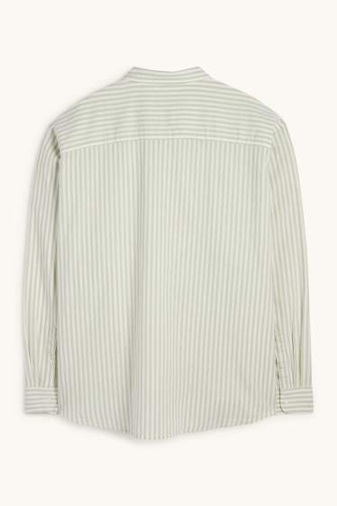 Hommes - Chemise avec teneur en lin - regular fit - col kent - à rayures - vert menthe