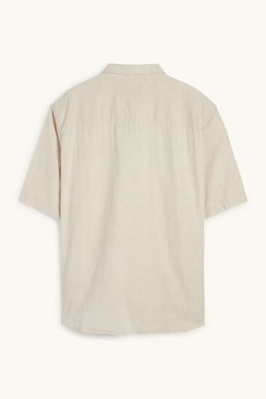 Hommes - Chemise - regular fit - col kent - beige clair