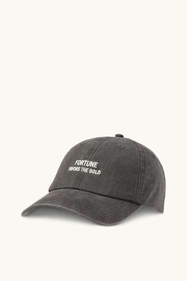Men - Denim cap - dark gray
