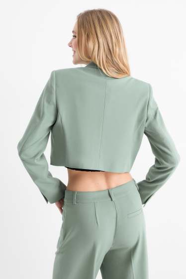 Femmes - Blazer court - relaxed fit - vert