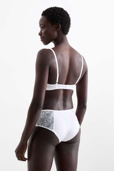 Dames - BH met beugels - PLUNGE - voorgevormd - wit