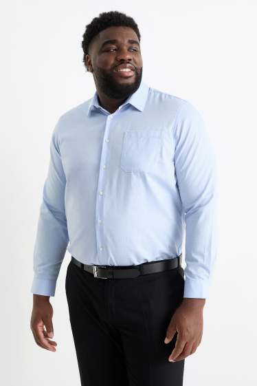 Uomo - Camicia business - regular fit - collo all'italiana - facile da stirare - azzurro