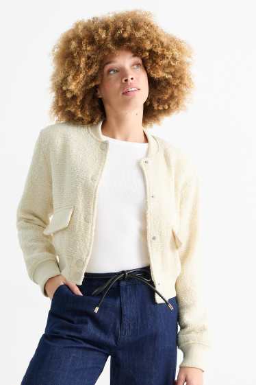 Dámské - Buklé blouson - světle béžová