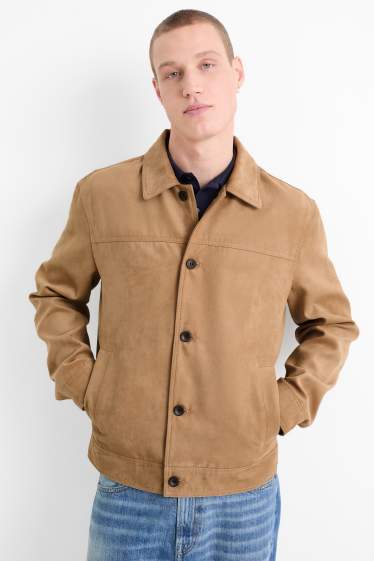 Men - Jacket - faux suede - brown