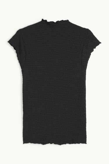 Dona - Samarreta de màniga curta - texturada - negre