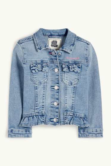 Children Girls - Bow - denim jacket - blue denim
