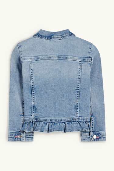 Children Girls - Bow - denim jacket - blue denim