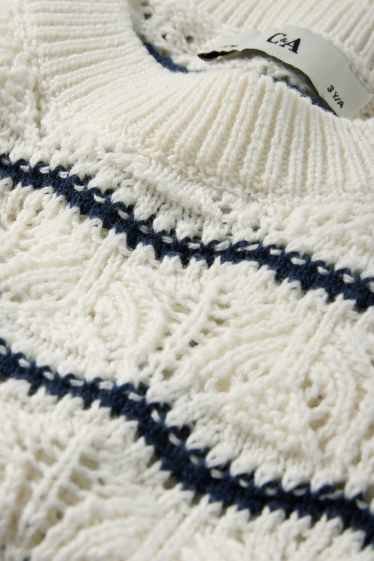 Children Girls - Jumper - striped - cremewhite