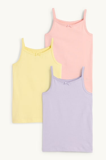 Kinderen: meisjes - Set van 3 - singlet - lichtpaars