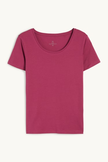 Dona - Samarreta bàsica de màniga curta - rosa fosc