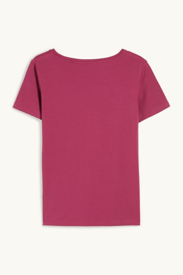 Dona - Samarreta bàsica de màniga curta - rosa fosc