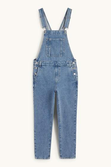 Dames - Tuinbroek van spijkerstof - tapered fit - jeanslichtblauw