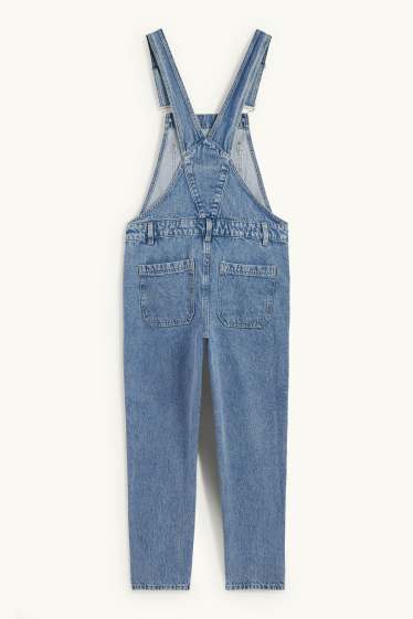 Dames - Tuinbroek van spijkerstof - tapered fit - jeanslichtblauw