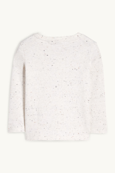 Neonati - Maglia a maniche lunghe per neonati - tessuto tramato - bianco crema