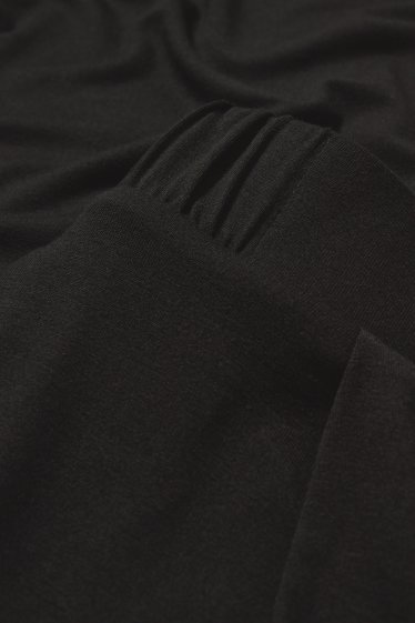 Femmes - Pantalon en jersey basique - mid waist - straight fit - noir