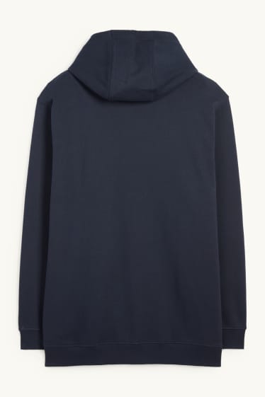 Hommes - Sweat zippé à capuche - bleu foncé