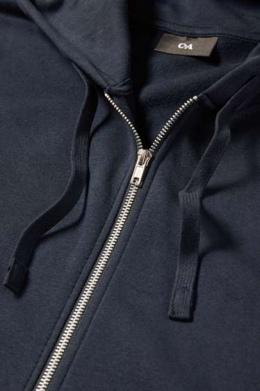 Hommes - Sweat zippé à capuche - bleu foncé