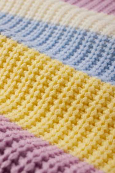 Enfants filles - Pull - côtelé - à rayures - blanc crème