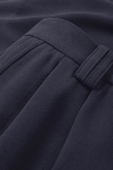 Femmes - Pantalon en toile - high waist - wide leg - bleu foncé