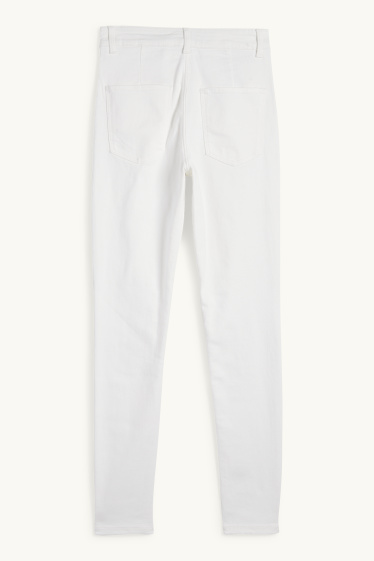 Donna - Jeggings - vita alta - bianco