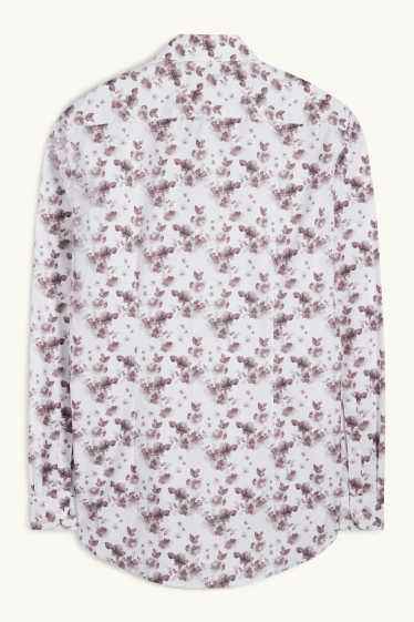 Hombre - Camisa de oficina - slim fit - cutaway - estampada - blanco