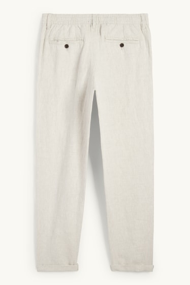 Men - Chinos - tapered fit - linen blend - light beige