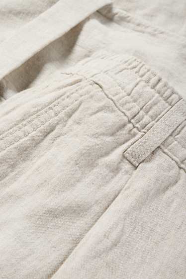 Men - Chinos - tapered fit - linen blend - light beige