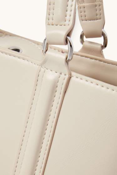 Donna - Borsa a tracolla con spallaccio staccabile - similpelle - beige chiaro
