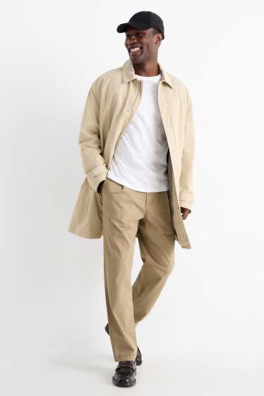 Pánské - Kalhoty chino - tapered fit - taupe