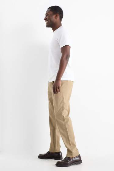 Pánské - Kalhoty chino - tapered fit - taupe