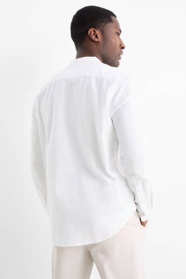 Hommes - Chemise - regular fit - col montant - blanc