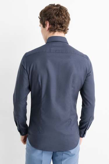 Herren - Businesshemd - Slim Fit - Kent - bügelfrei - dunkelblau