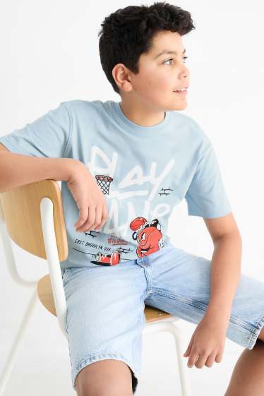 Kinder Jungen - Basketball - Kurzarmshirt - hellblau