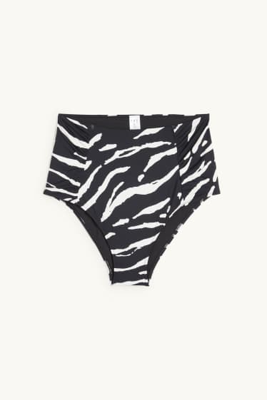 Dames - Bikinibroek - high waist - LYCRA® XTRA LIFE™ - met patroon - zwart