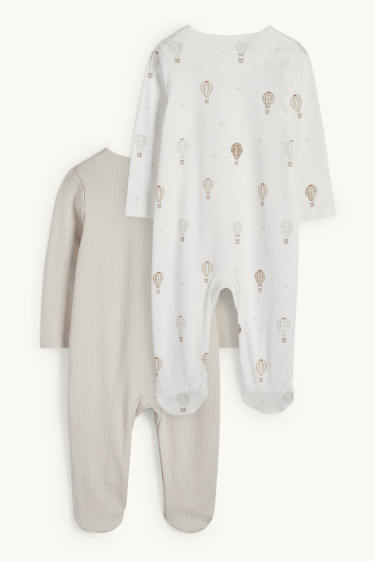 Unisex - Multipack of 2 - hot air balloon - baby sleepsuit - light beige